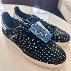 Adidas Gazelle Black Sneakers with Silver Dots